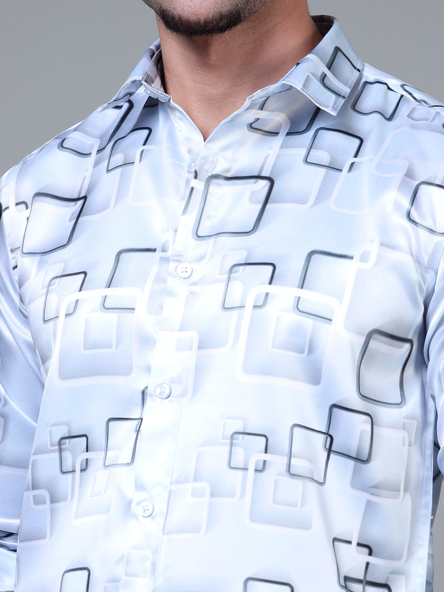 382/8–Premium Printed Satin Shirts