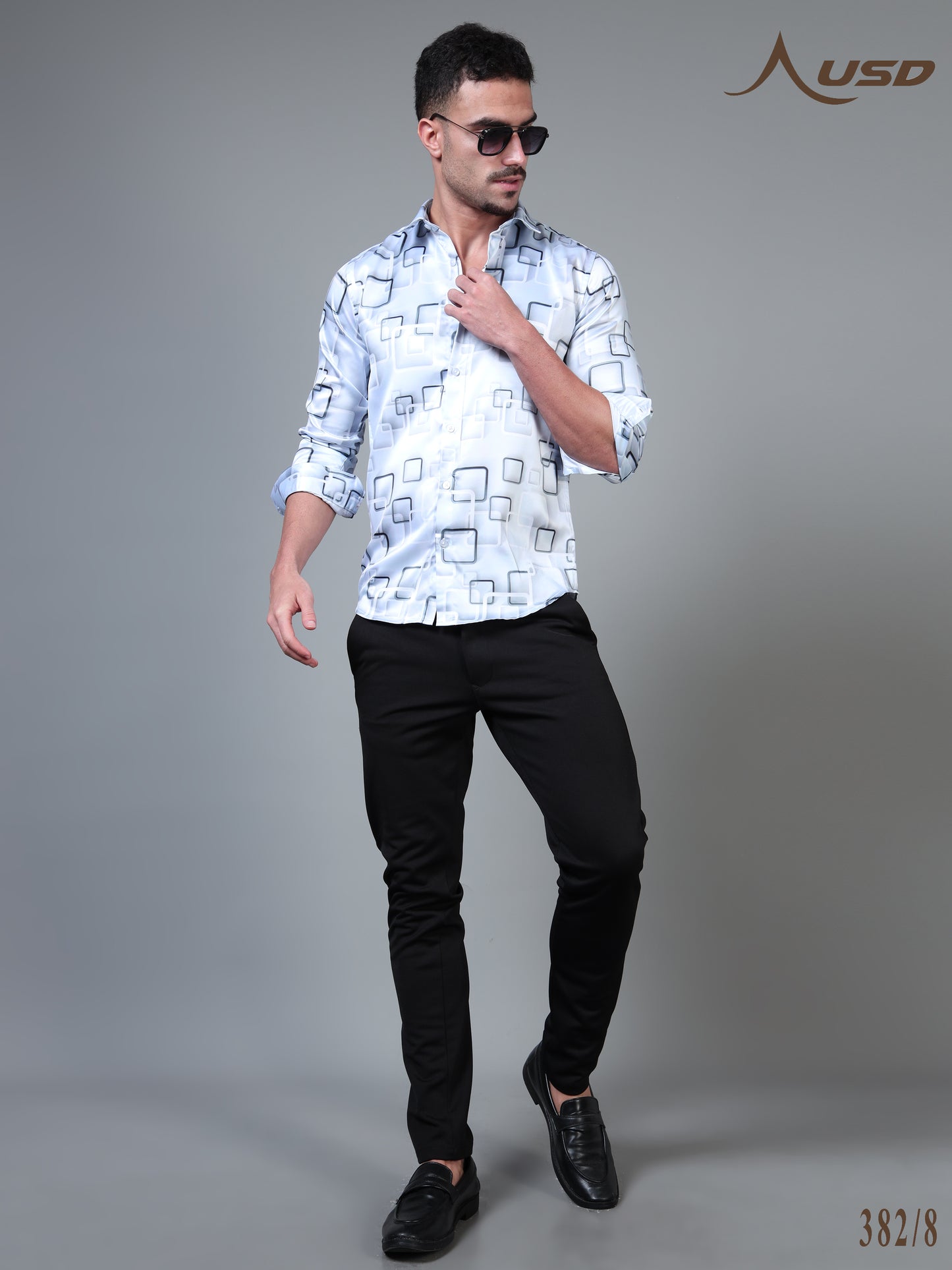 382/8–Premium Printed Satin Shirts