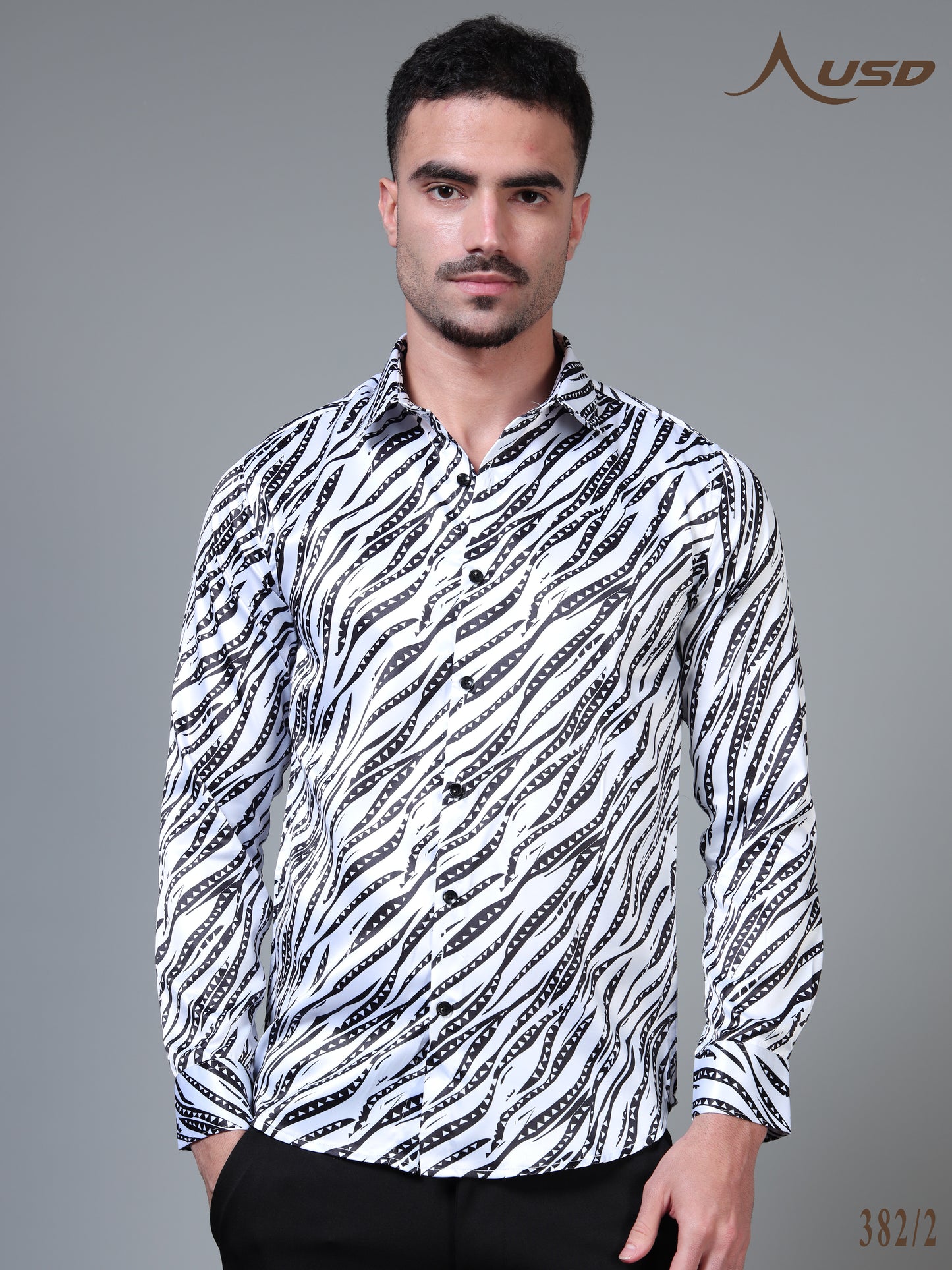 382/2–Premium Printed Satin Shirts