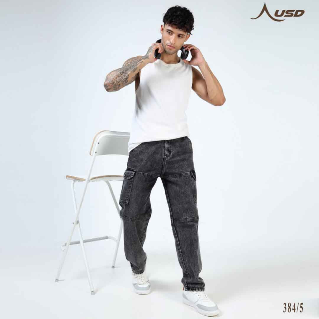 Super Stylish Baggy Cargo Jeans-JC-384-5