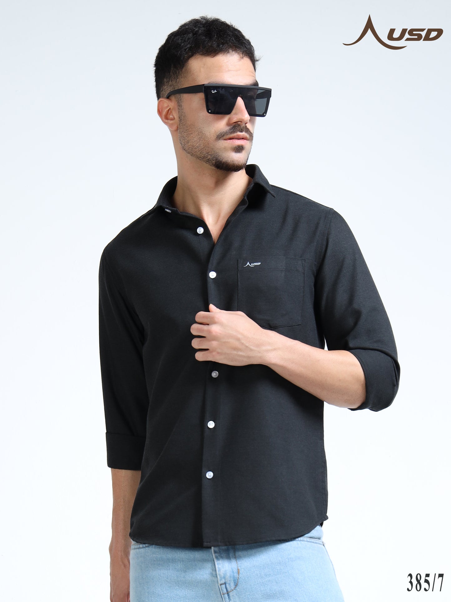 385/7-Premium Oxford Yarn Dyed Cotton Shirt for Men