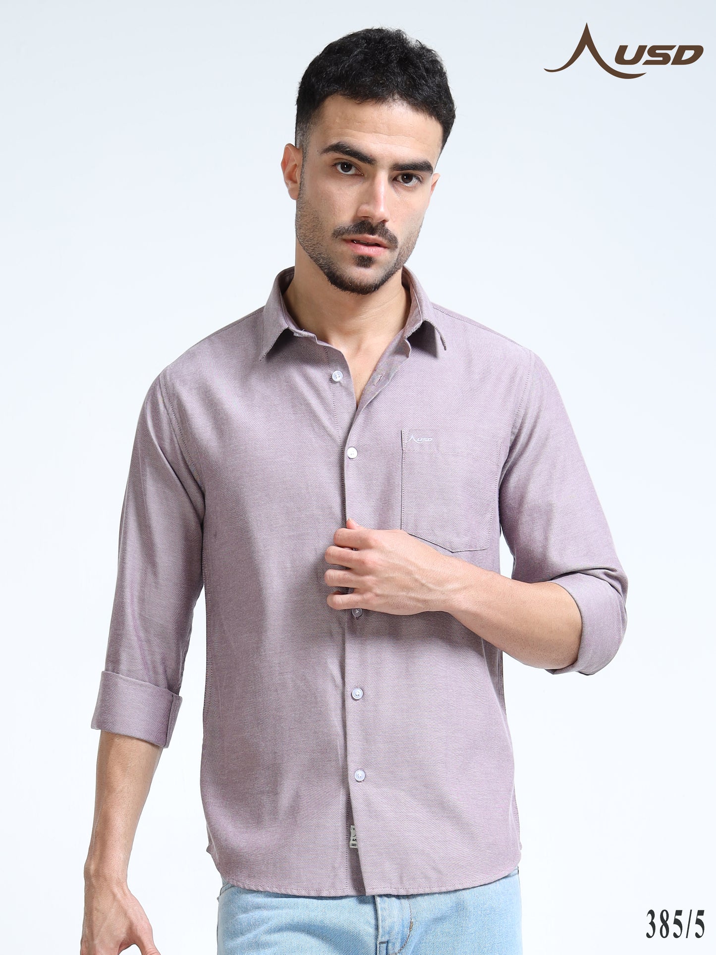 385/5-Premium Oxford Yarn Dyed Cotton Shirt for Men