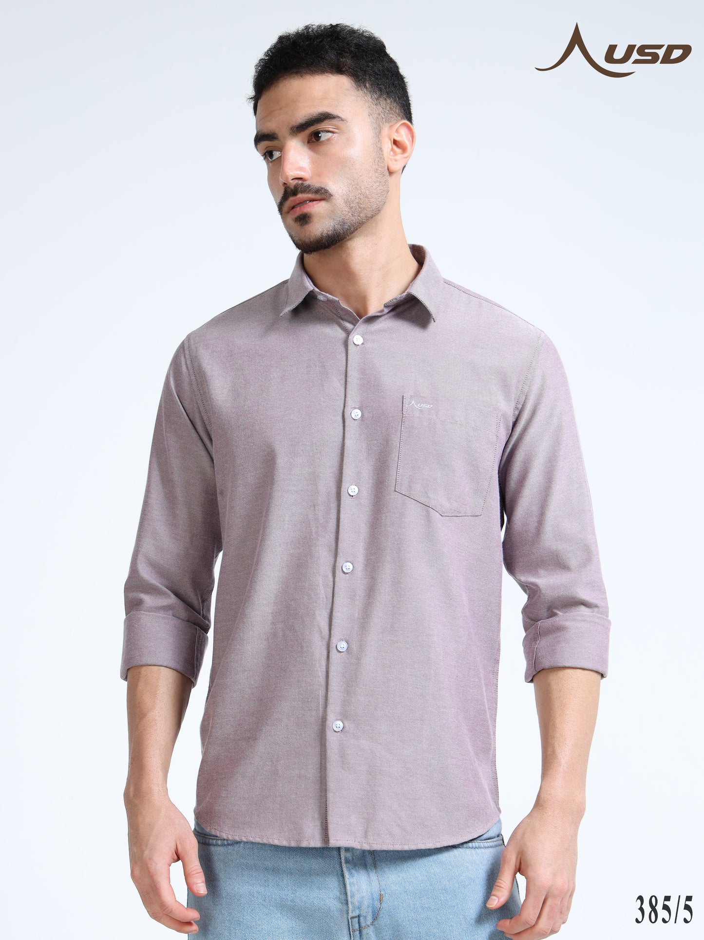 385/5-Premium Oxford Yarn Dyed Cotton Shirt for Men