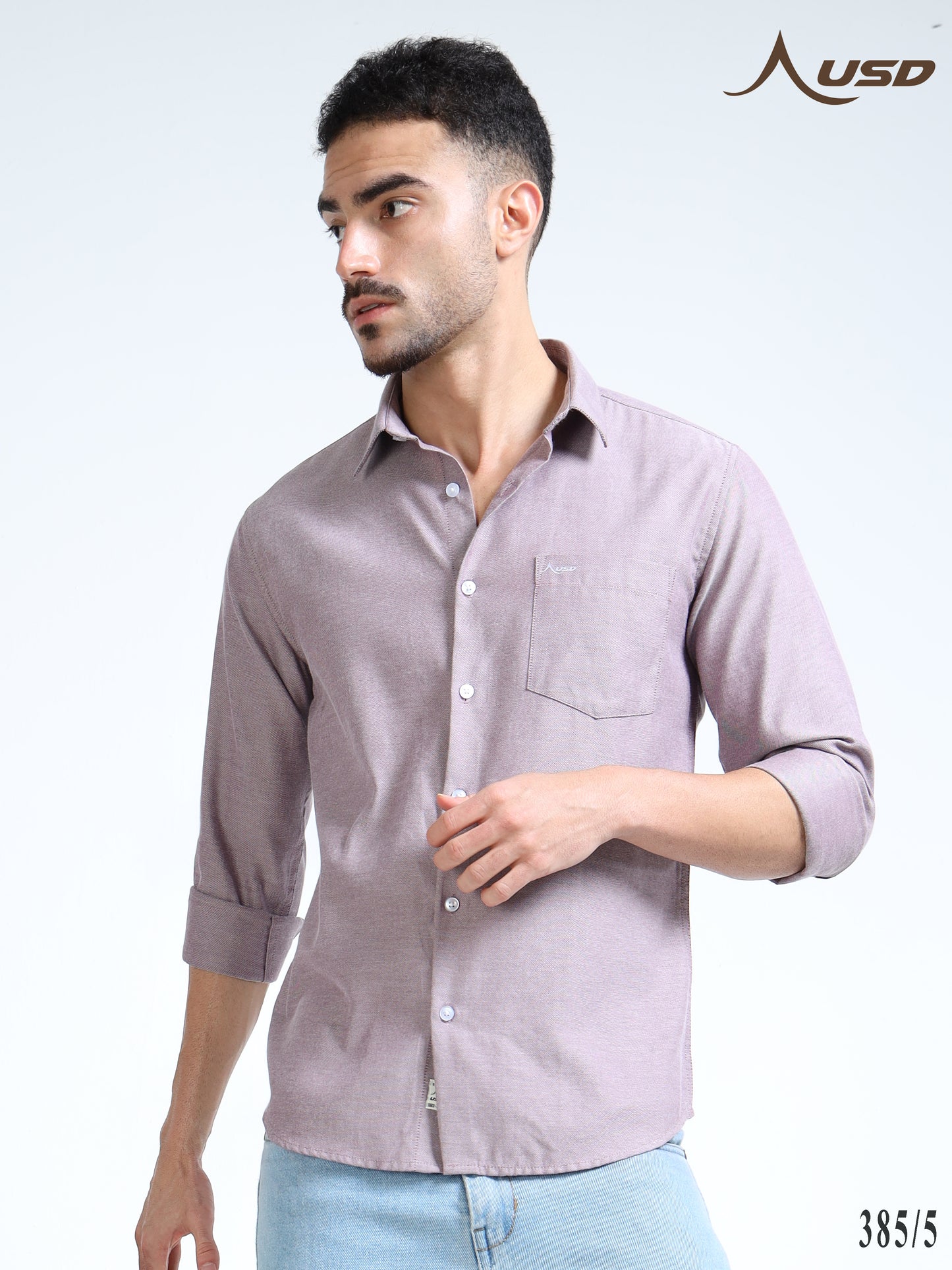 385/5-Premium Oxford Yarn Dyed Cotton Shirt for Men