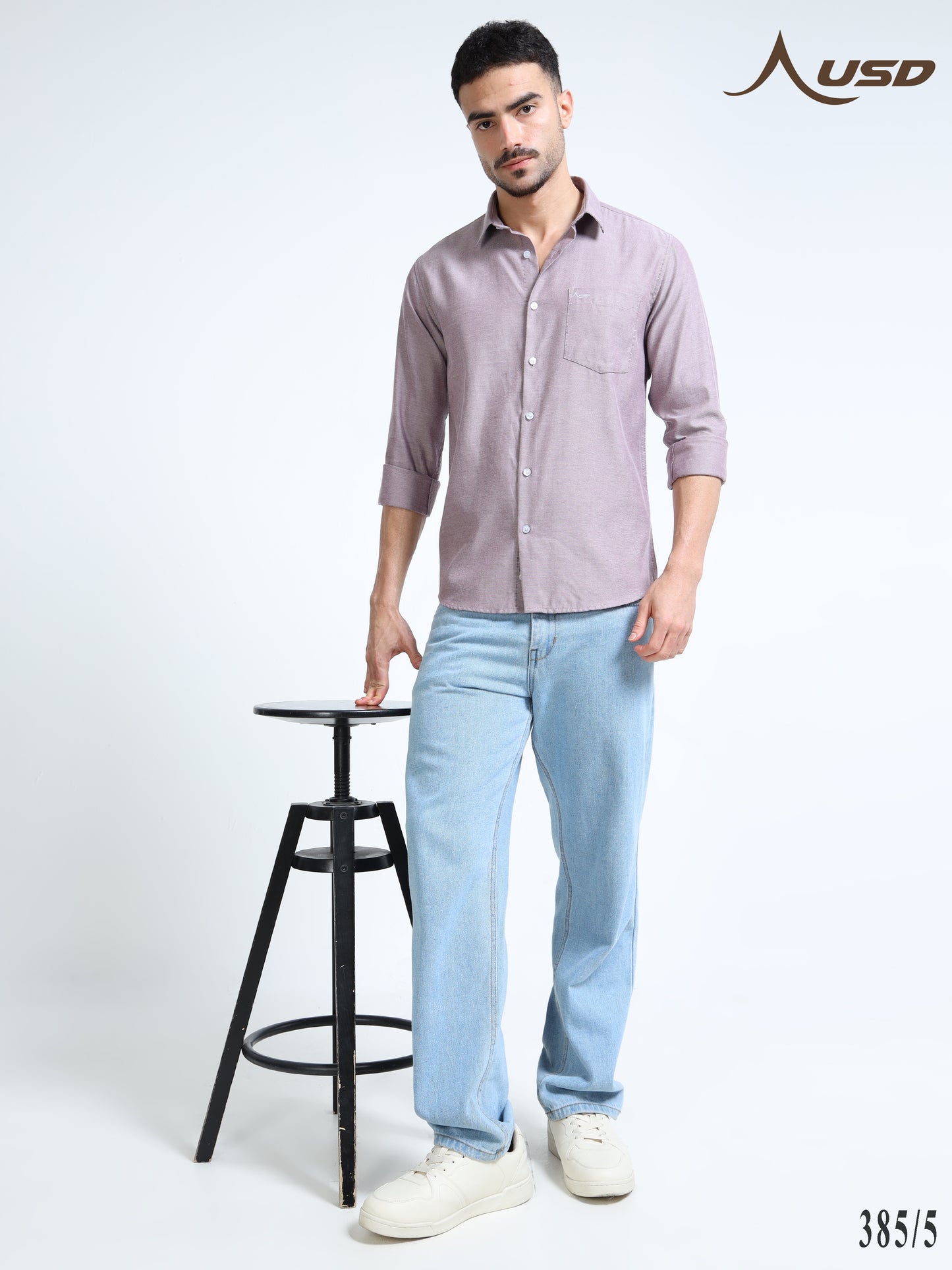 385/5-Premium Oxford Yarn Dyed Cotton Shirt for Men