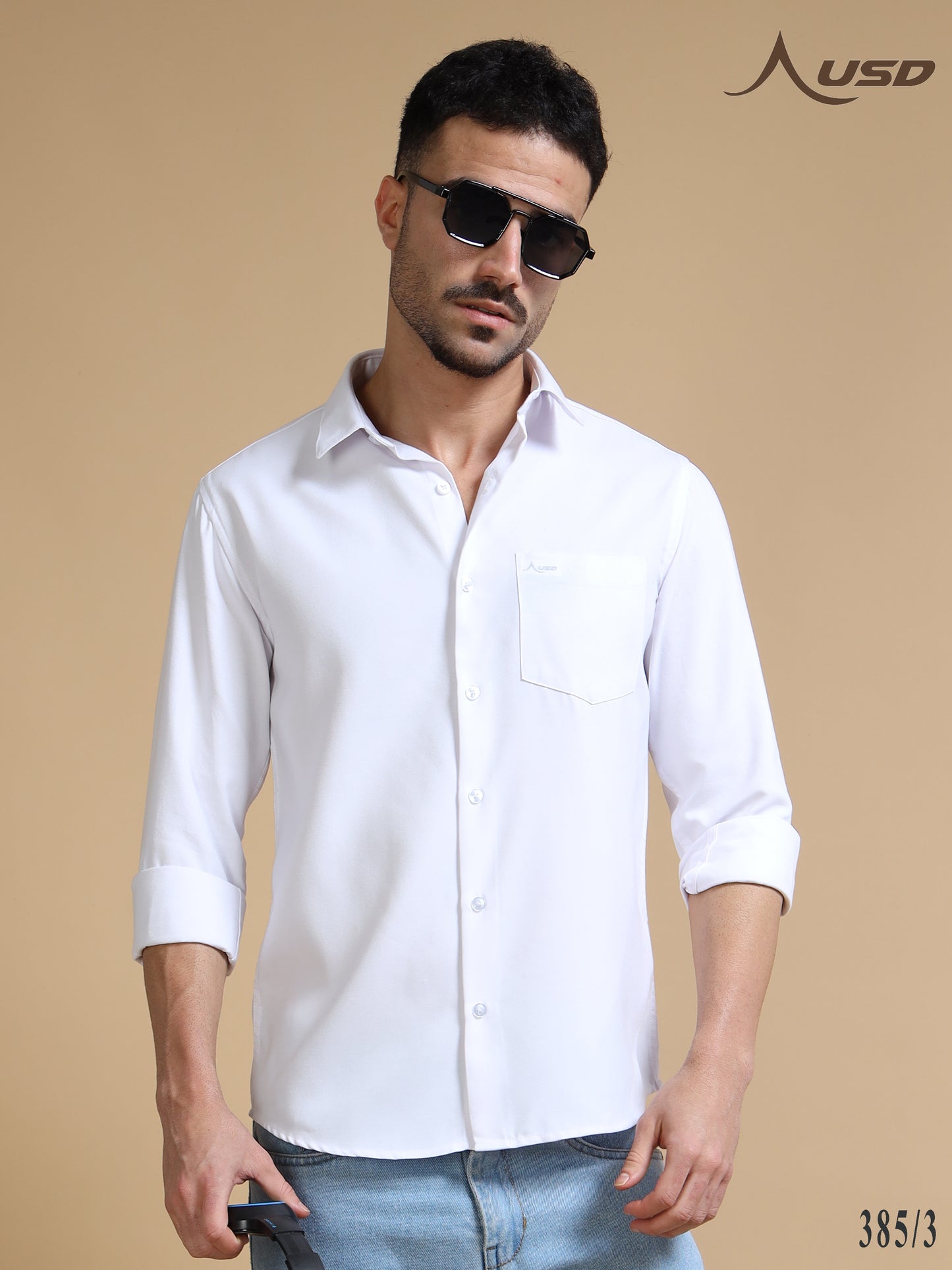 385/3-Premium Oxford Yarn Dyed Cotton Shirt for Men