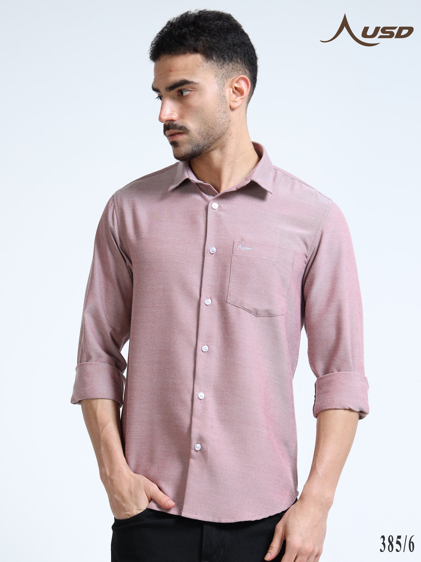 385/6-Premium Oxford Yarn Dyed Cotton Shirt for Men