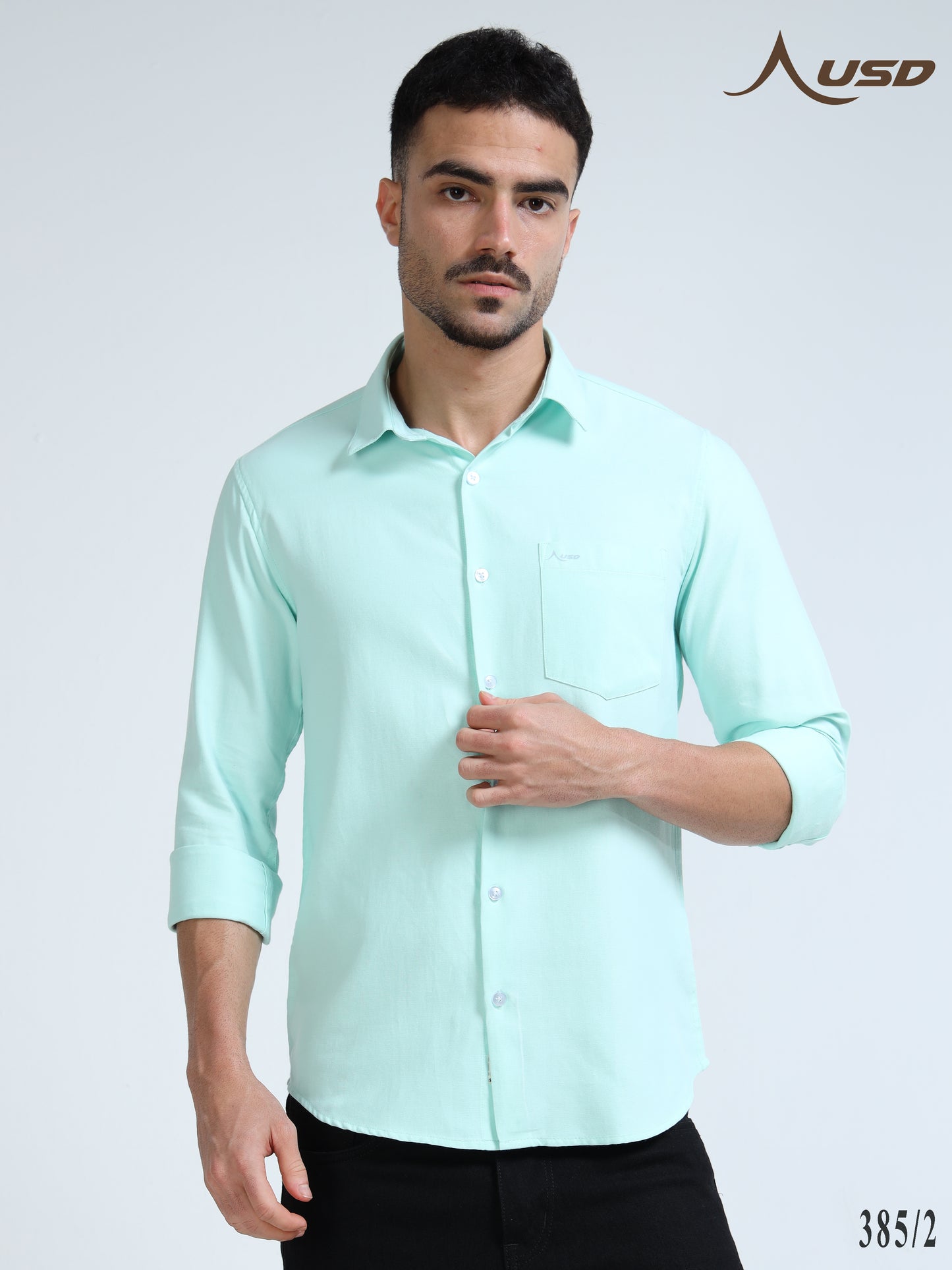 385/2-Premium Oxford Yarn Dyed Cotton Shirt for Men