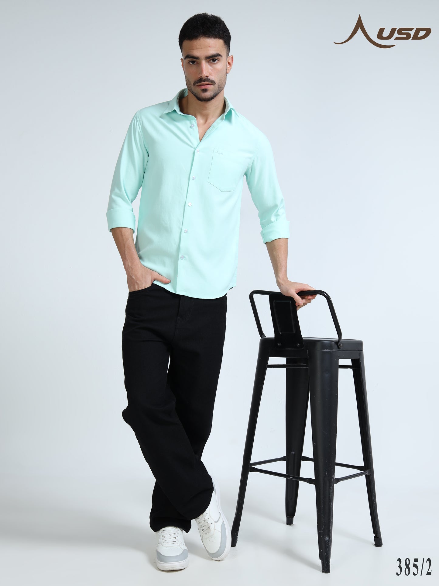 385/2-Premium Oxford Yarn Dyed Cotton Shirt for Men