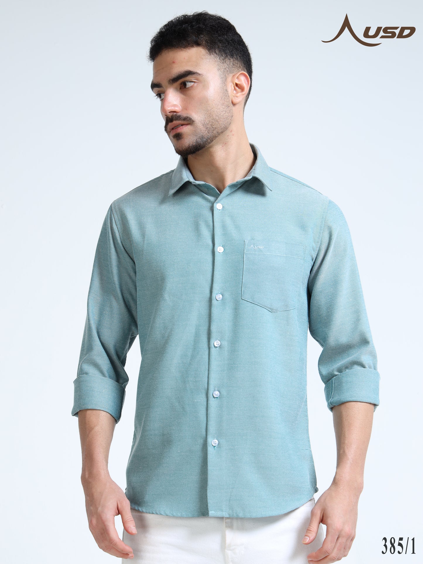 385/1-Premium Oxford Yarn Dyed Cotton Shirt for Men
