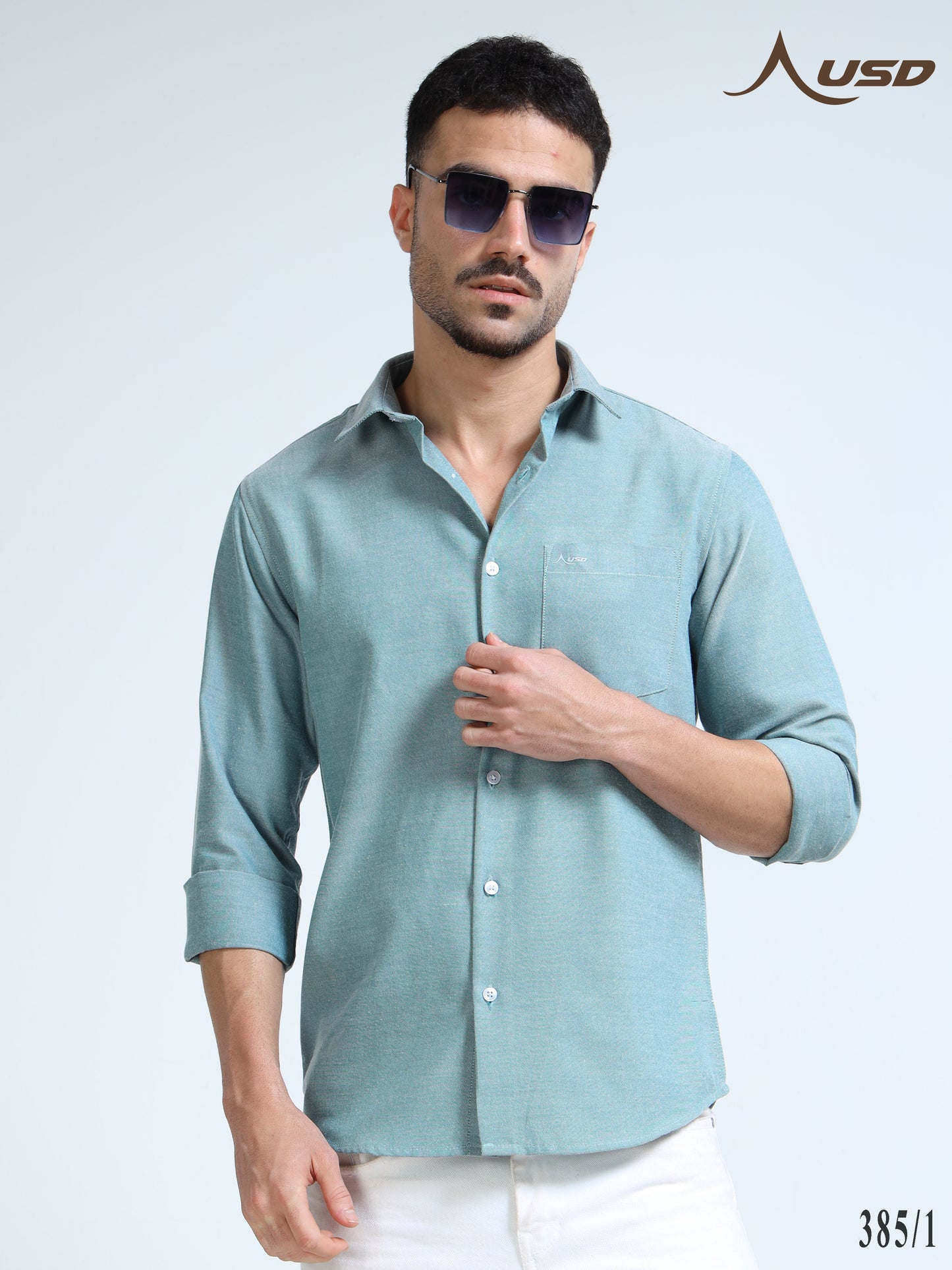 385/1-Premium Oxford Yarn Dyed Cotton Shirt for Men