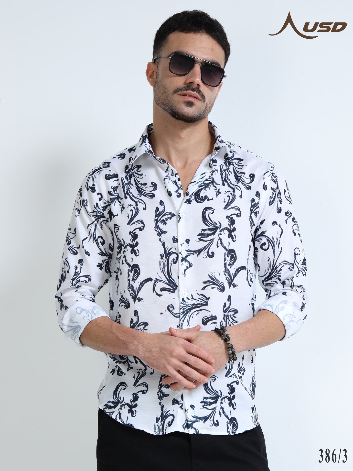 386/3-Premium Rayon Digital Print Shirt