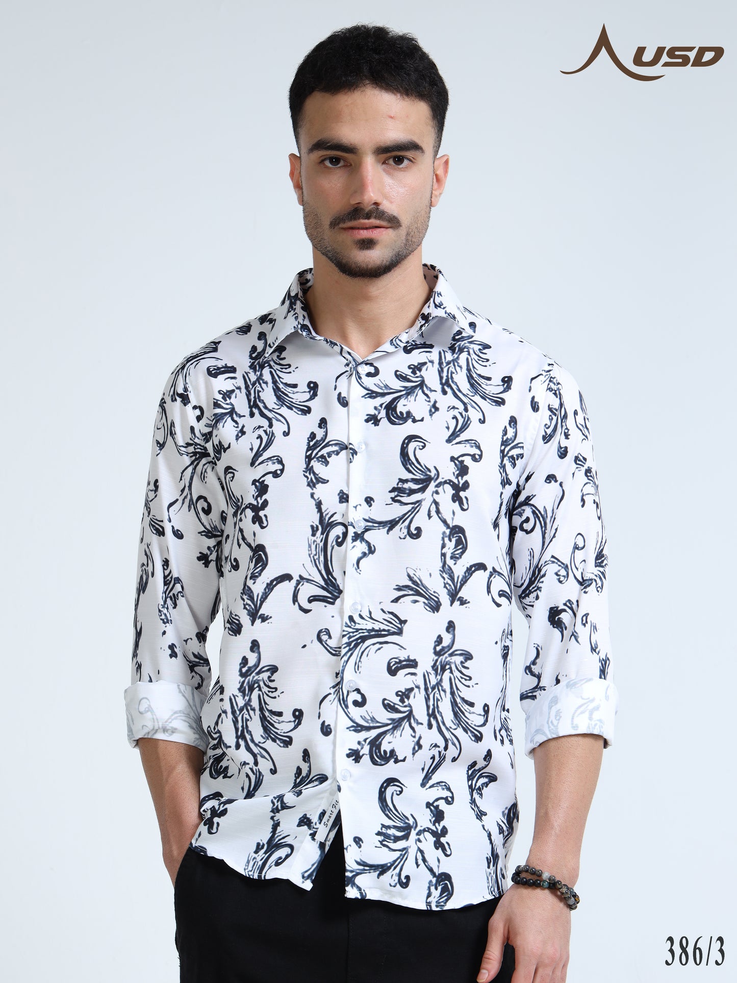 386/3-Premium Rayon Digital Print Shirt