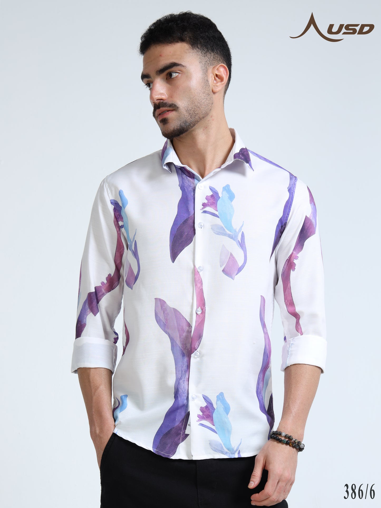 386/6-Premium Rayon Digital Print Shirt