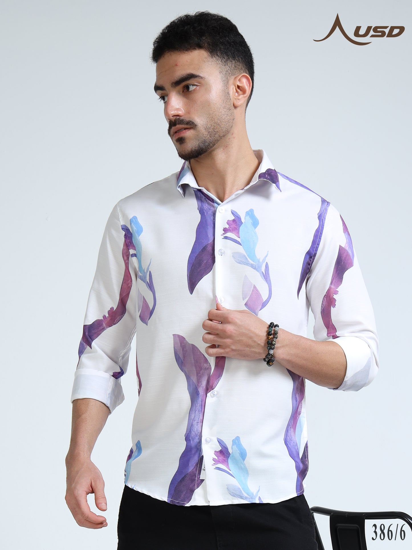386/6-Premium Rayon Digital Print Shirt
