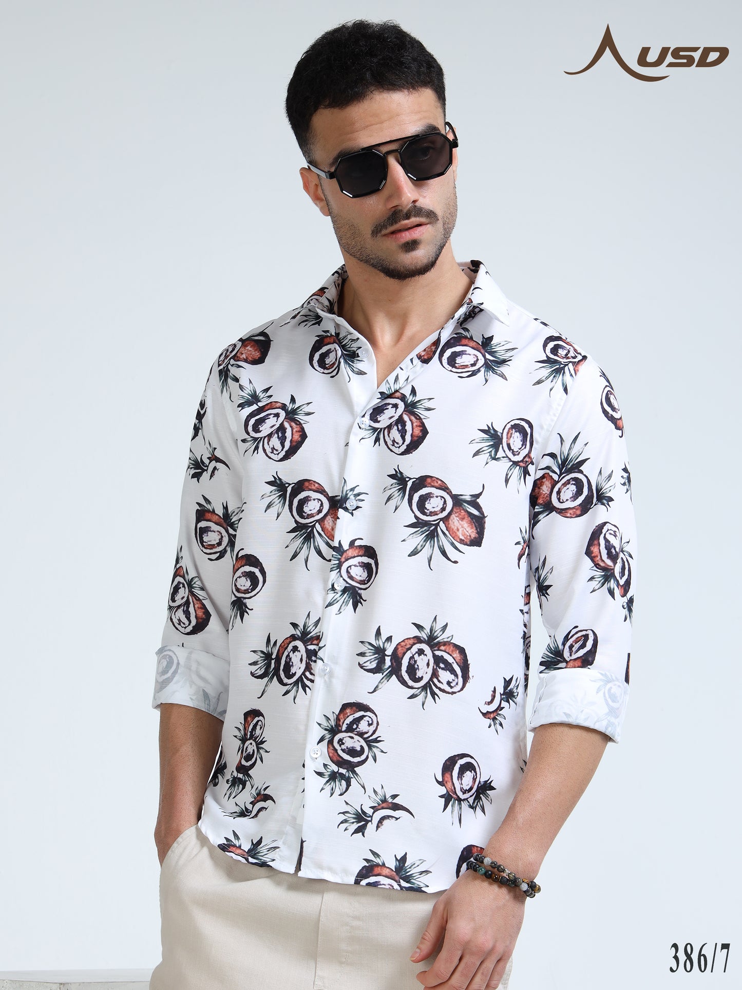 386/7-Premium Rayon Digital Print Shirt