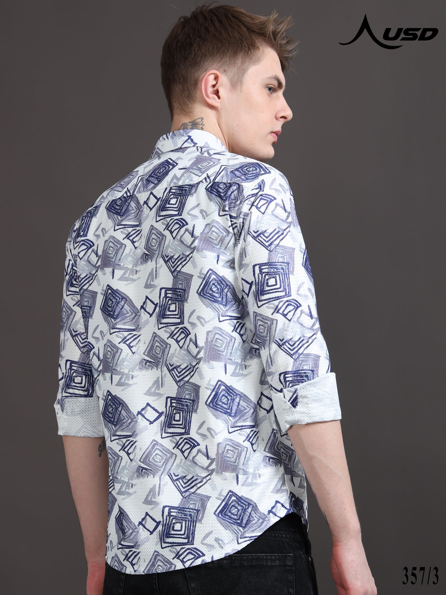 357/3-Crochet Digital Printed Shirts