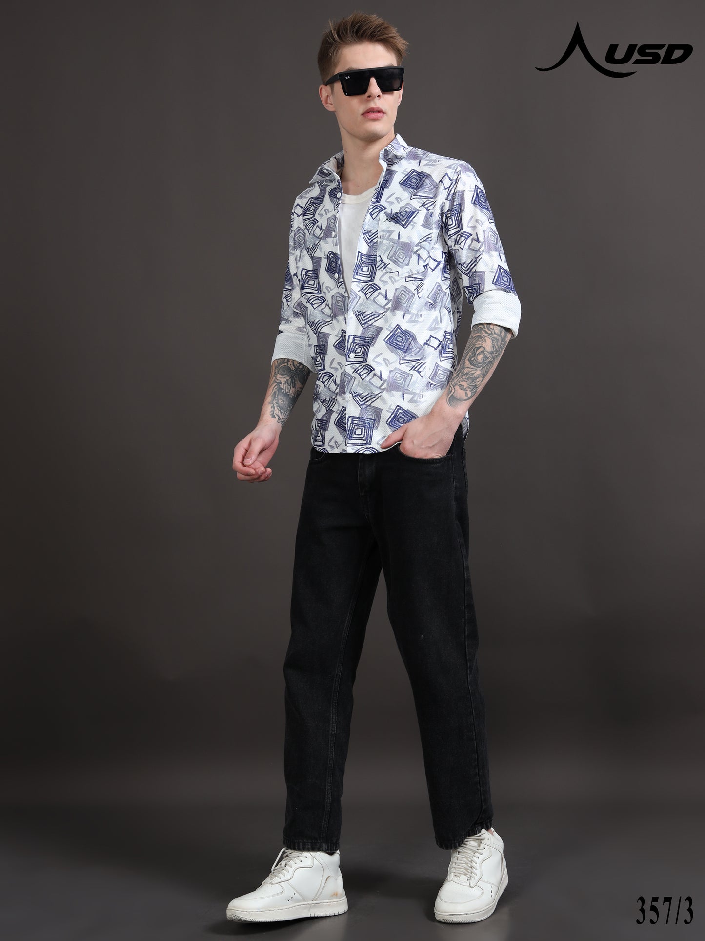 357/3-Crochet Digital Printed Shirts