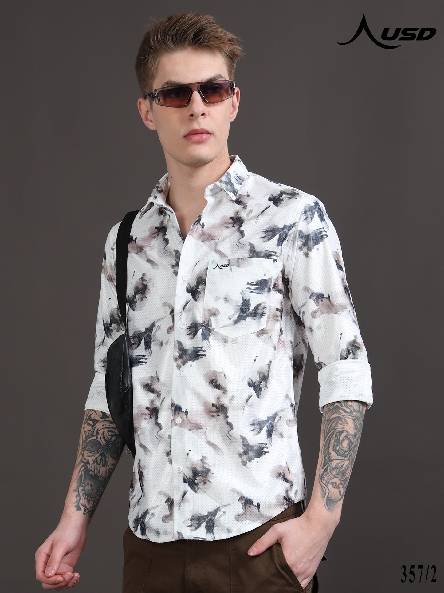 357/2-Crochet Digital Printed Shirts