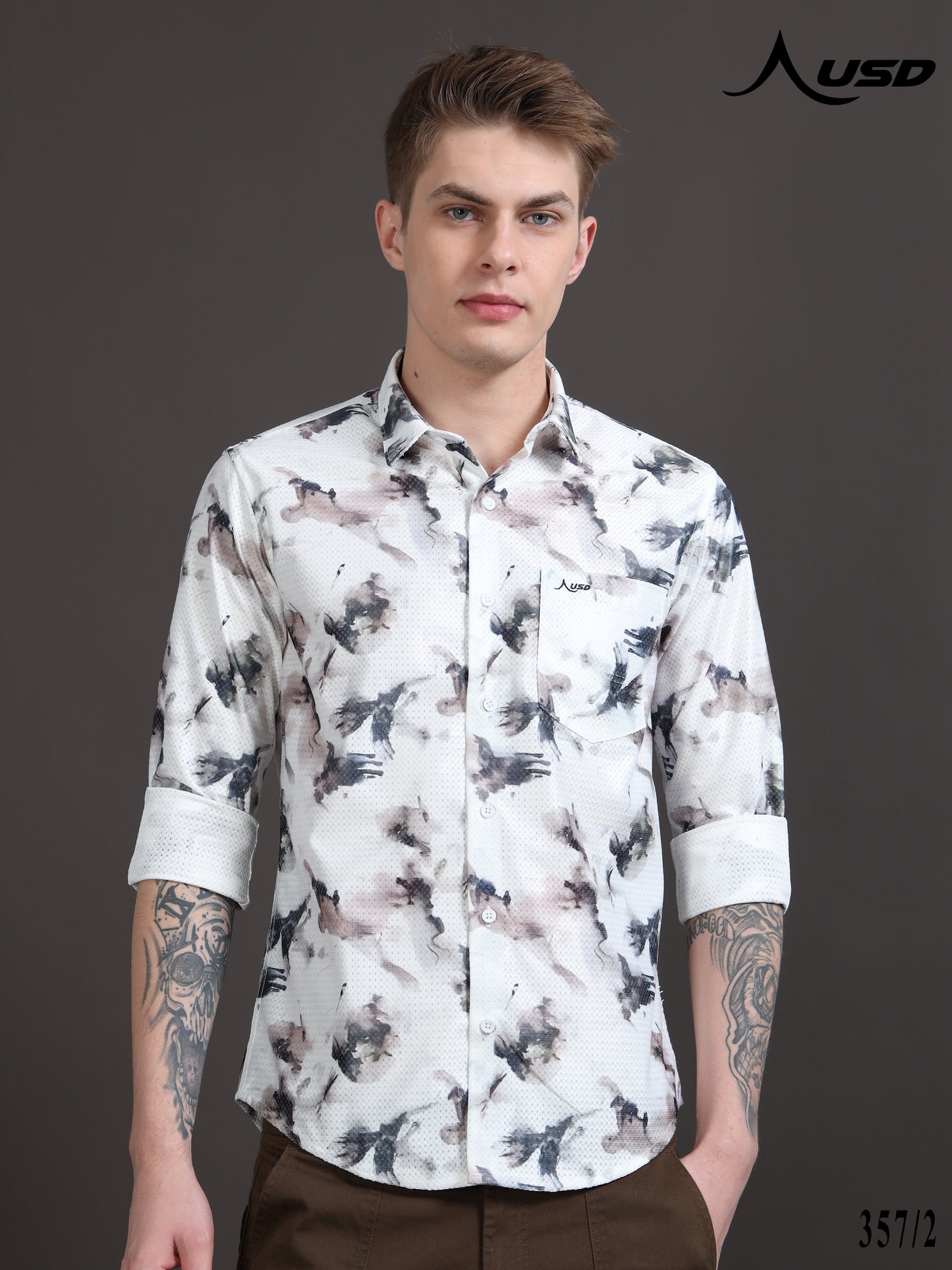 357/2-Crochet Digital Printed Shirts
