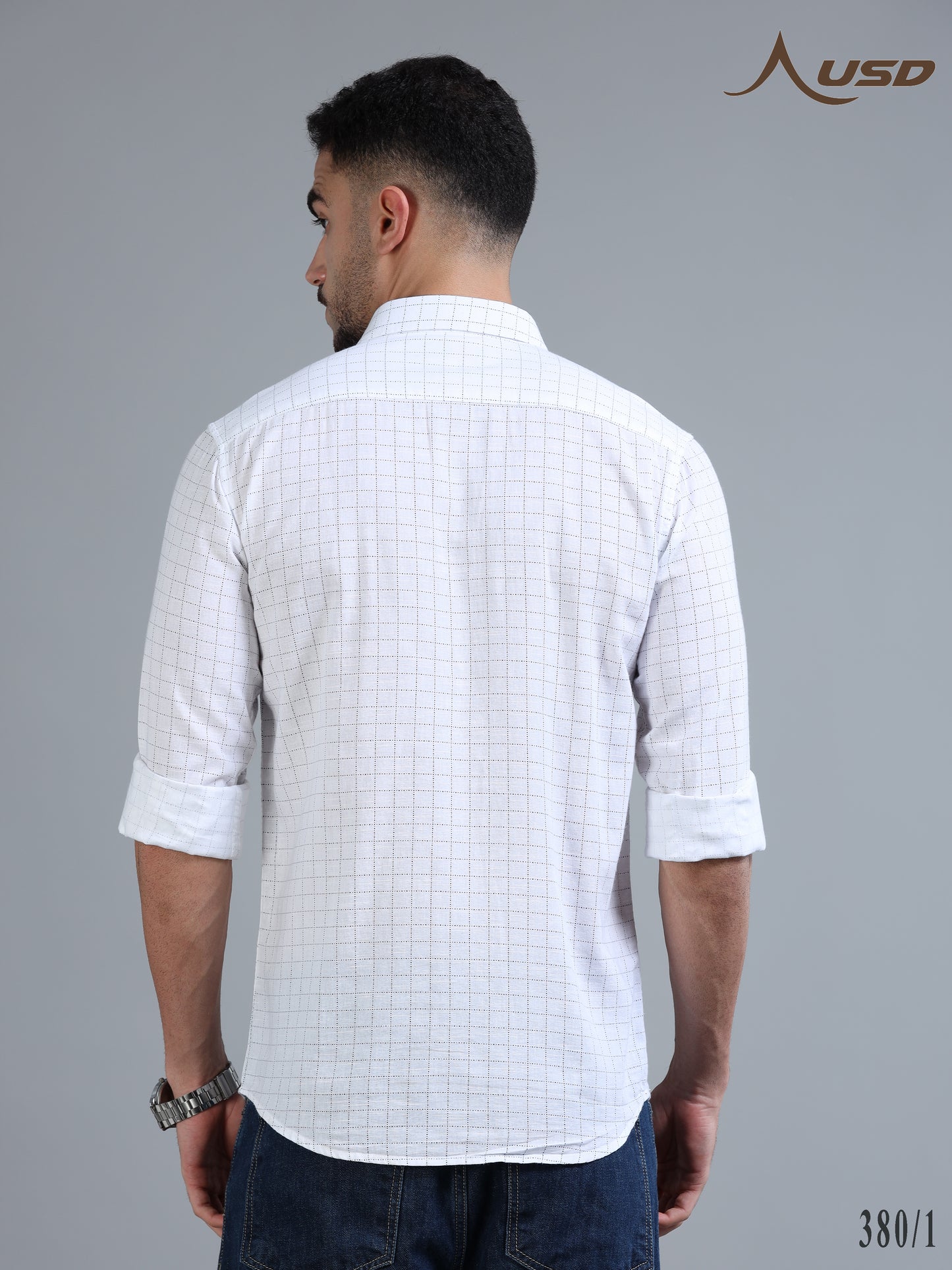 380/1-Cotton Linen Chex Full Shirts