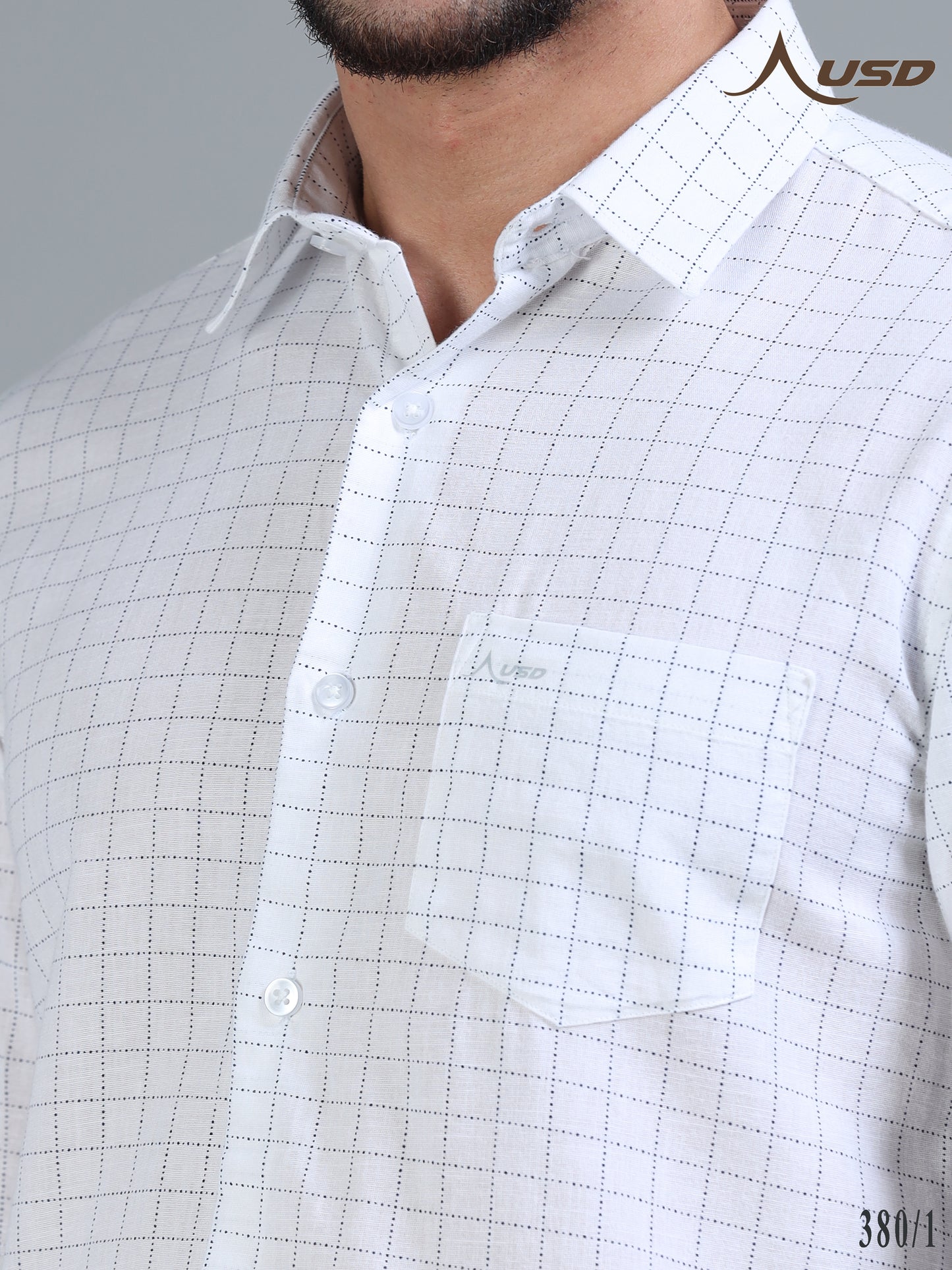 380/1-Cotton Linen Chex Full Shirts