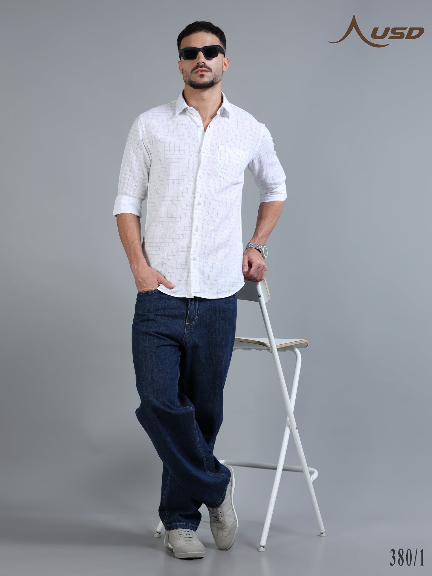 380/1-Cotton Linen Chex Full Shirts