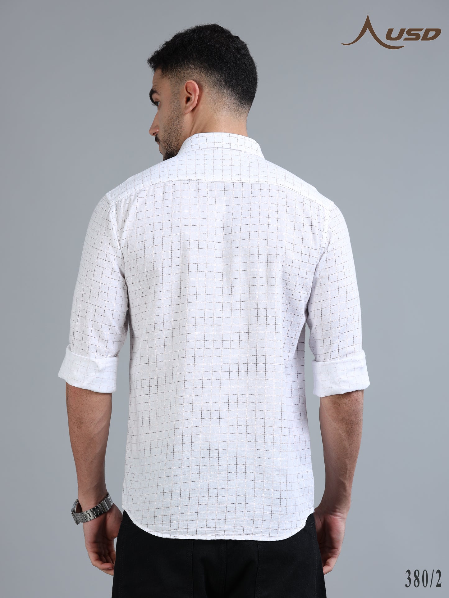 380/2-Cotton Linen Chex Full Shirts