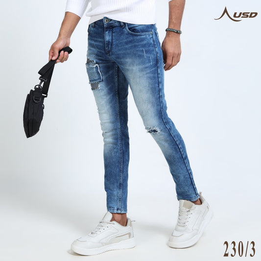 Ripped Ankle Fit Jeans Bold Streetwear-230/3