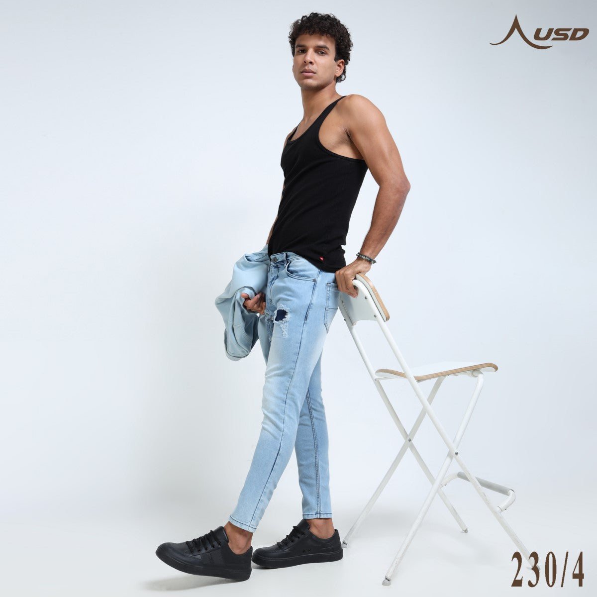 Ripped Ankle Fit Jeans Bold Streetwear-230/4