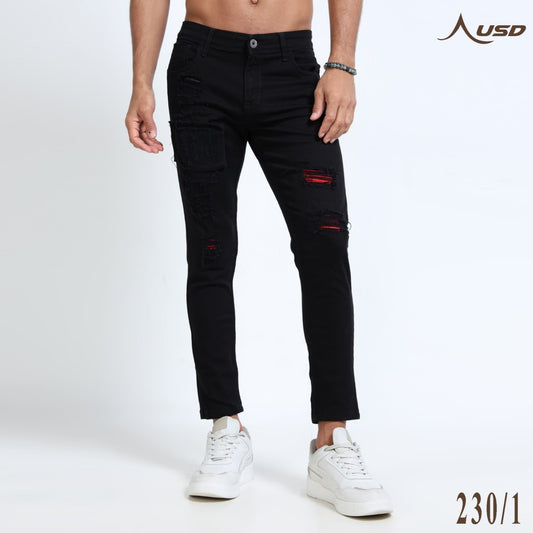 Ripped Ankle Fit Jeans Bold Streetwear-230/1