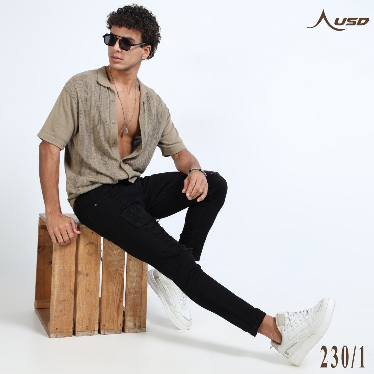 Ripped Ankle Fit Jeans Bold Streetwear-230/1