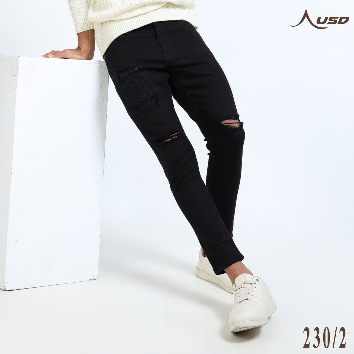 Ripped Ankle Fit Jeans Bold Streetwear-230/2
