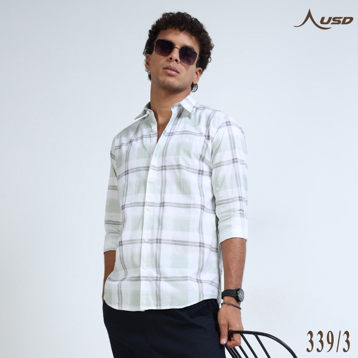 Twil Cotton Printed Chex Shirts - 339/3