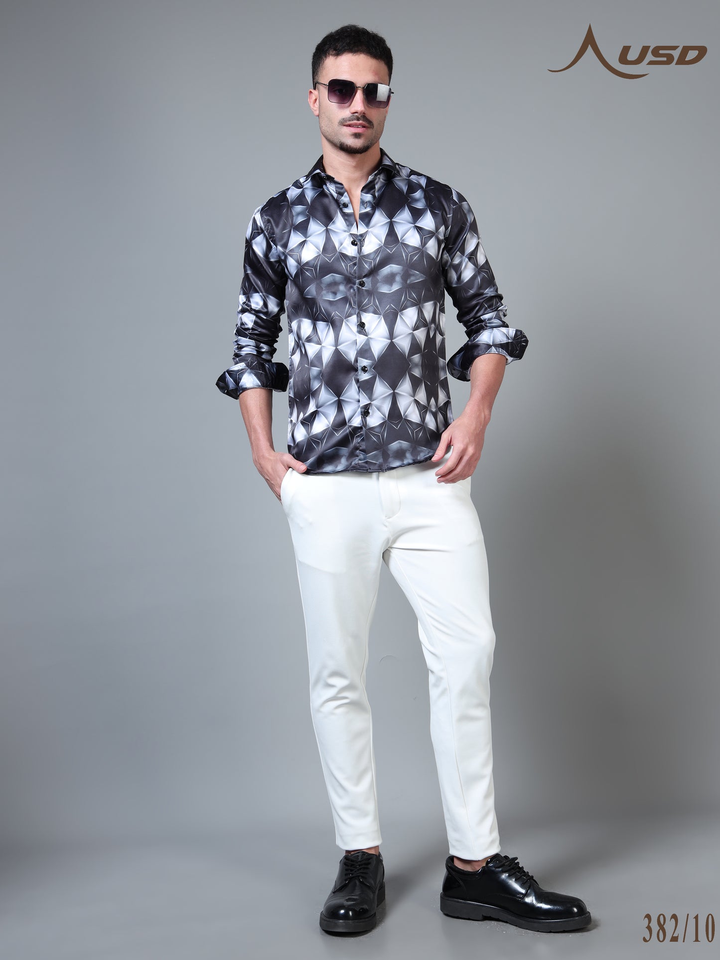382/10–Premium Printed Satin Shirts