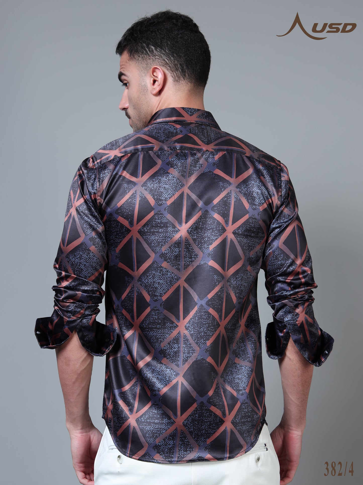 382/4–Premium Printed Satin Shirts
