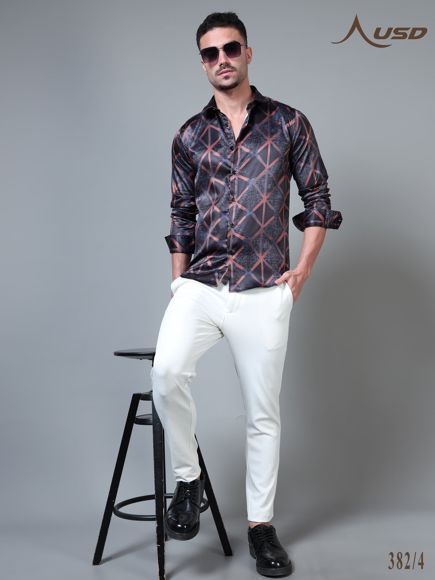 382/4–Premium Printed Satin Shirts