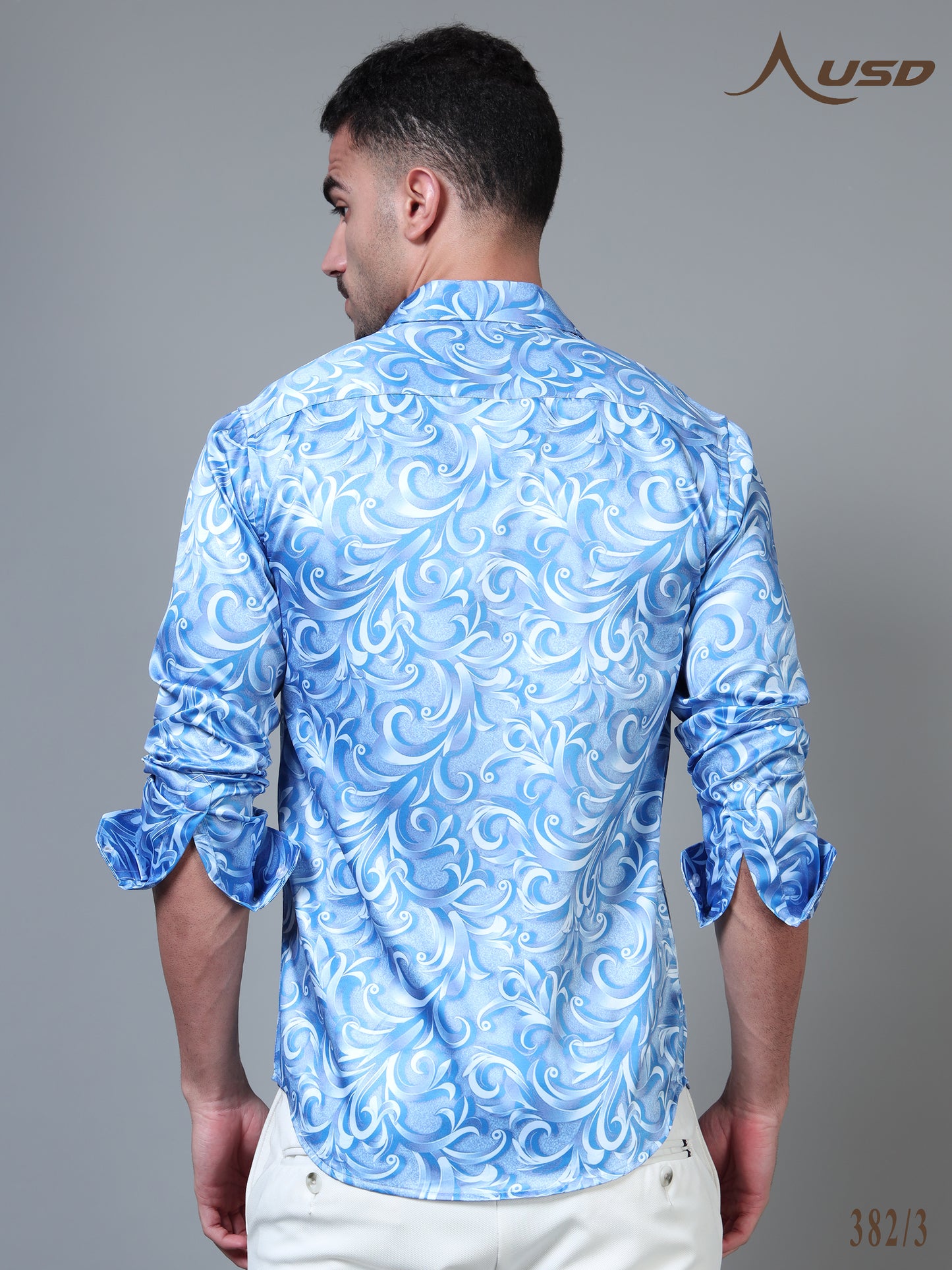 382/3–Premium Printed Satin Shirts