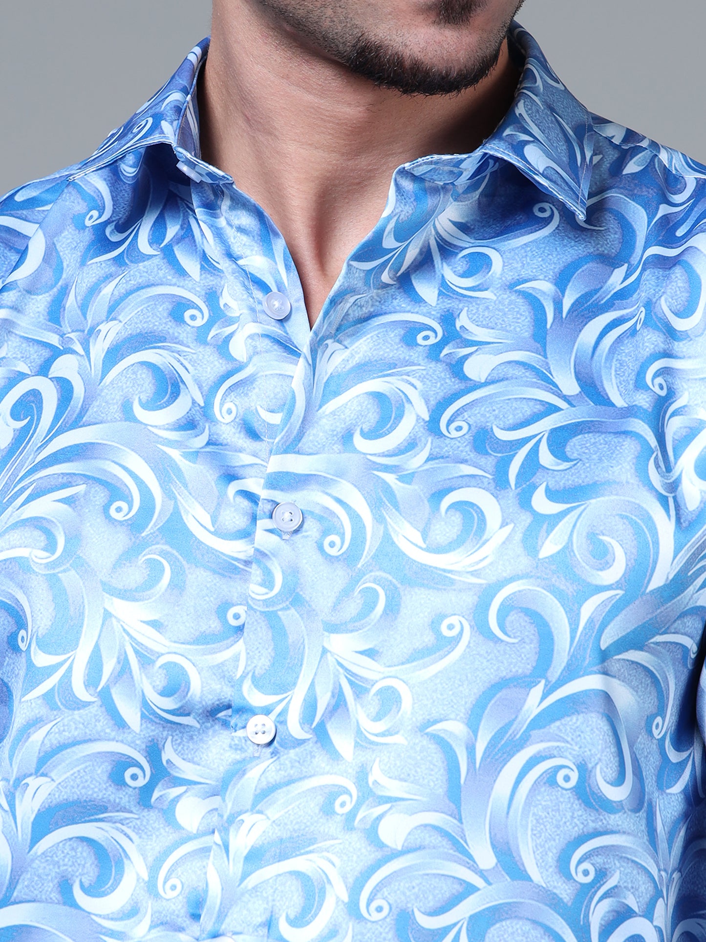 382/3–Premium Printed Satin Shirts