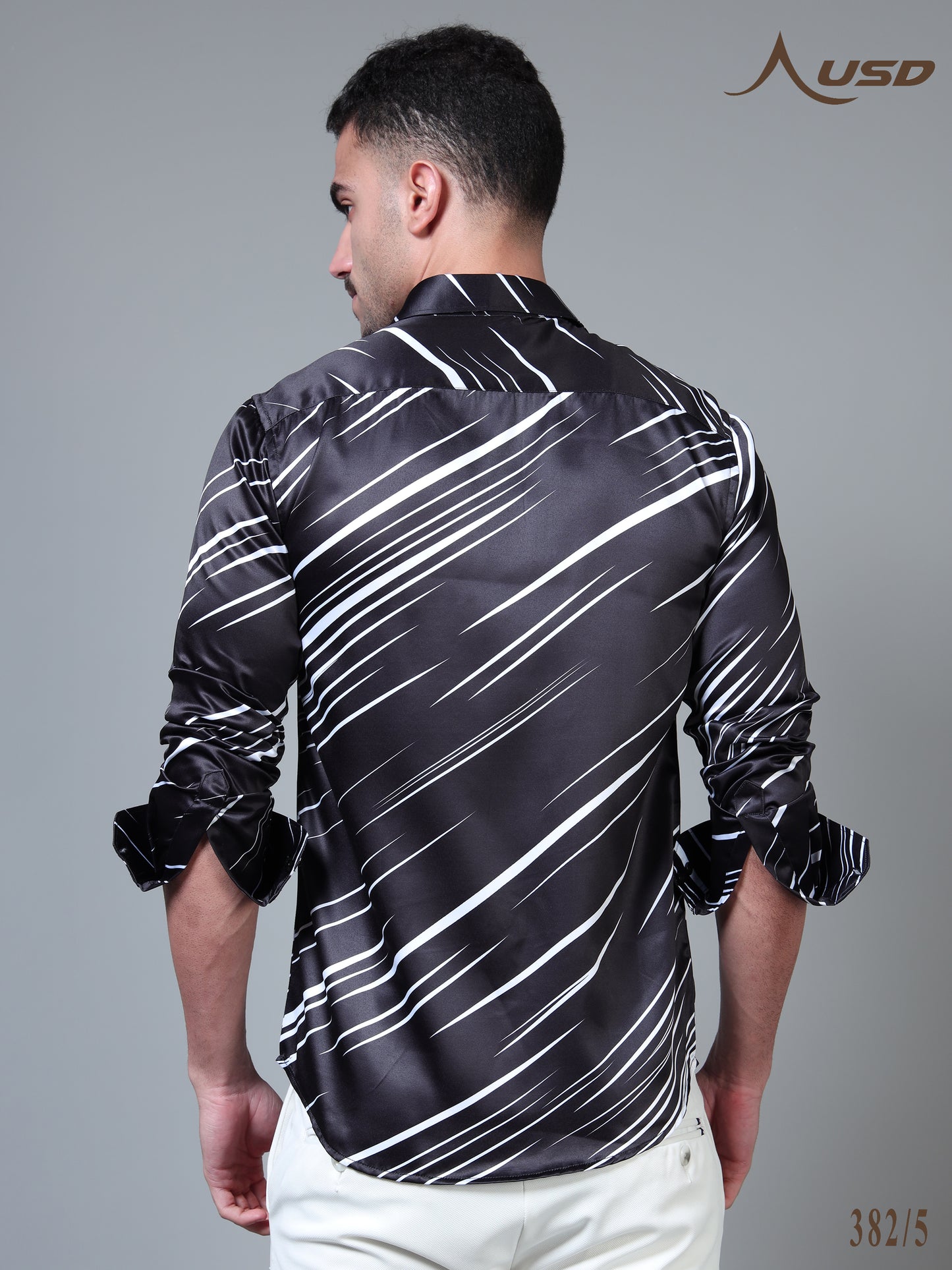382/5–Premium Printed Satin Shirts