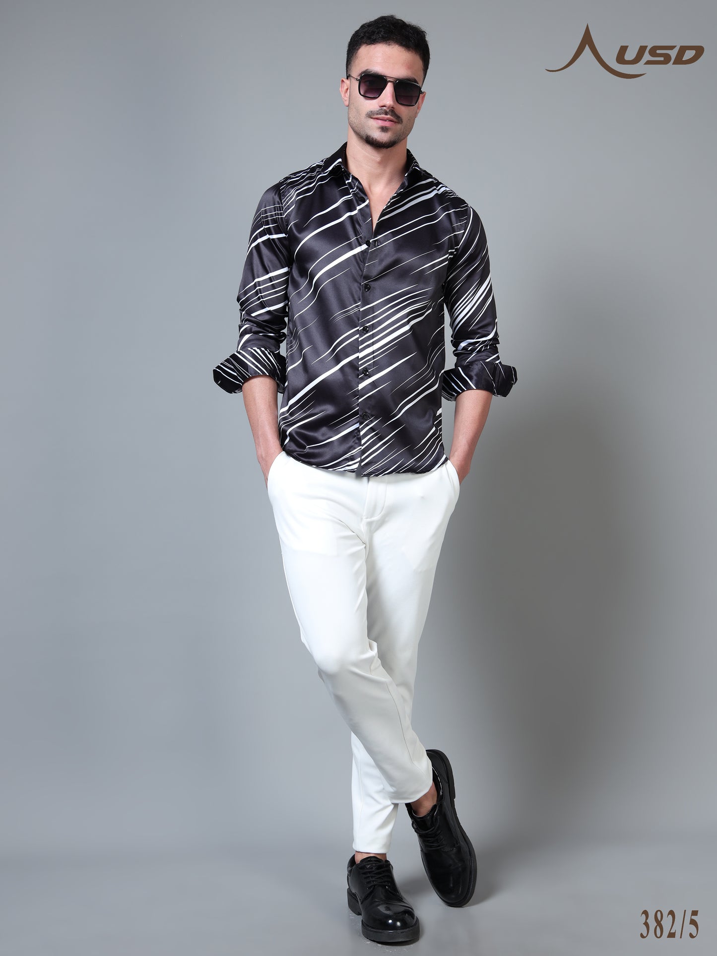 382/5–Premium Printed Satin Shirts