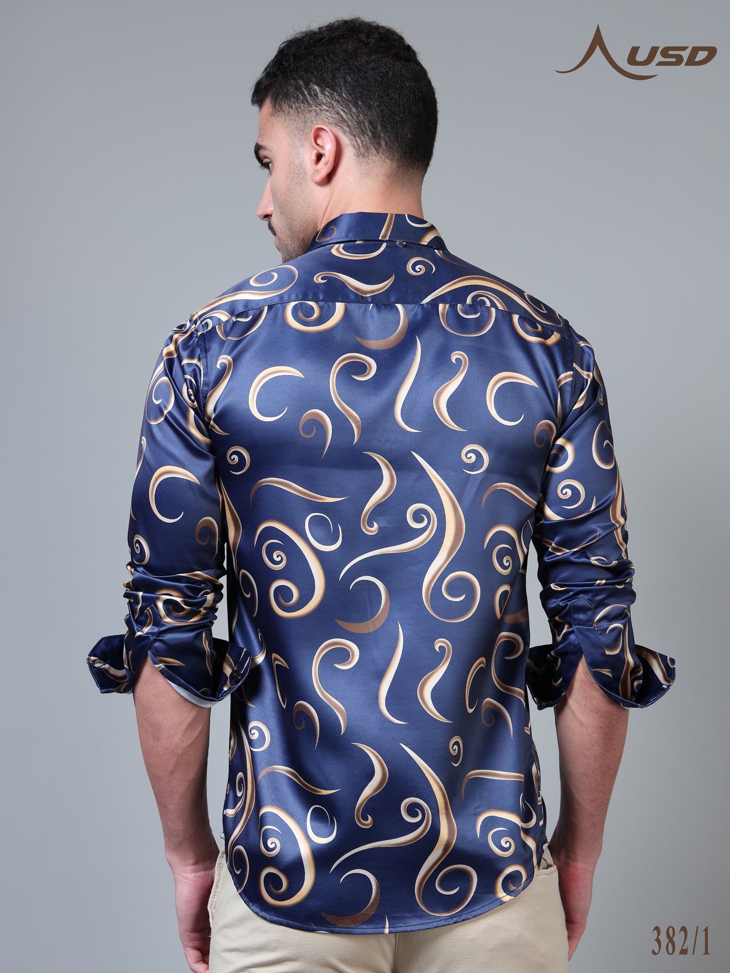 382/1–Premium Printed Satin Shirts