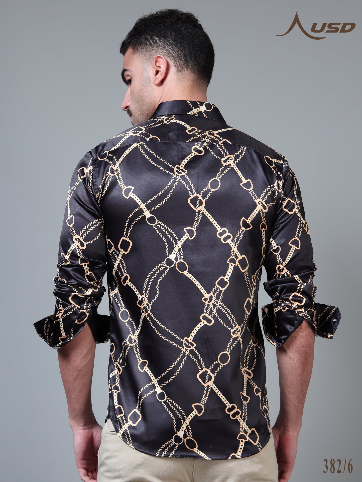 382/6–Premium Printed Satin Shirts