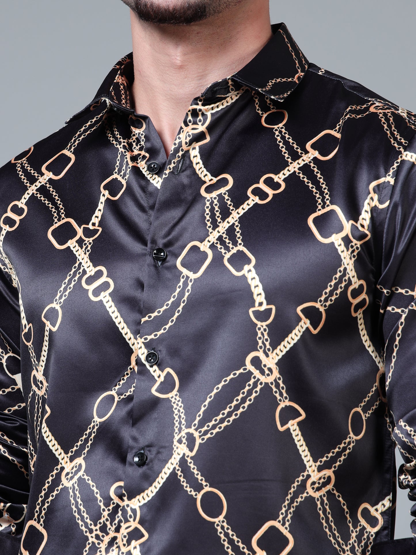 382/6–Premium Printed Satin Shirts