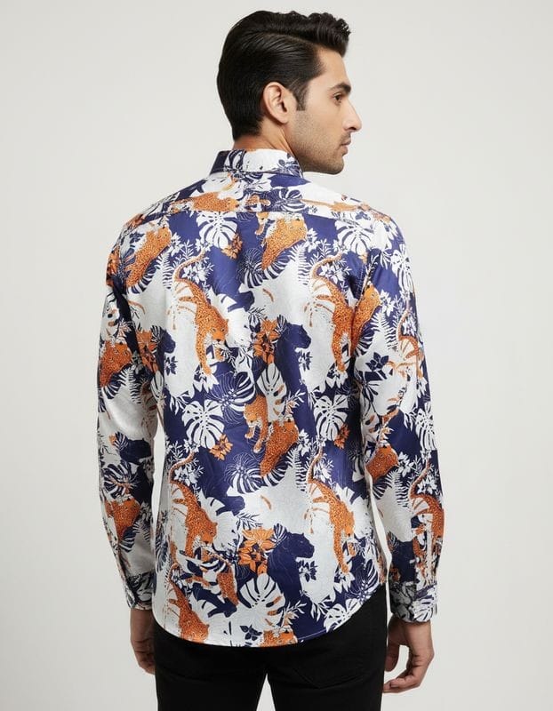 Premium Printed Satin Shirts - 376/6