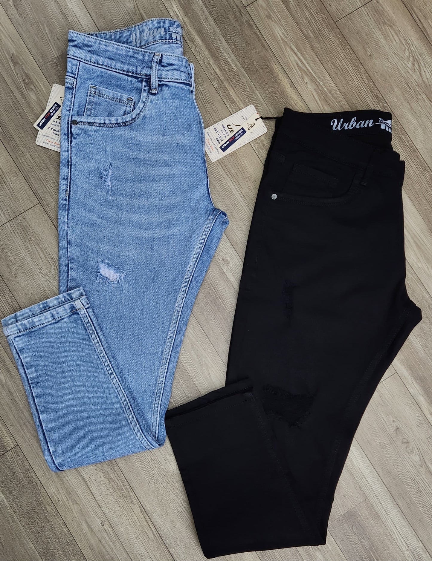 358/5-Torn Men's Premium Denim Jeans Ankle Fit