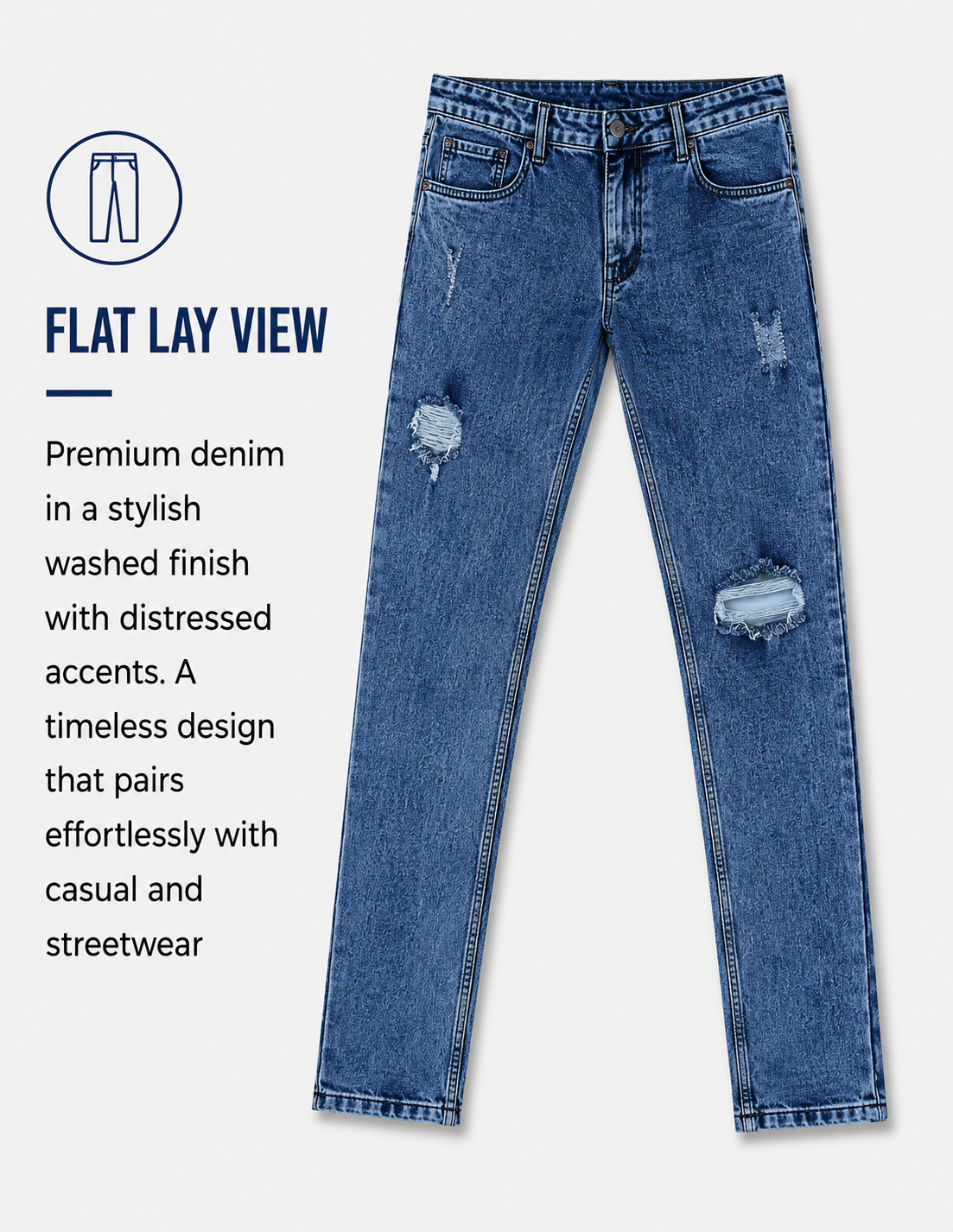 Torn Men's Premium Denim Jeans Ankle Fit - 358/2