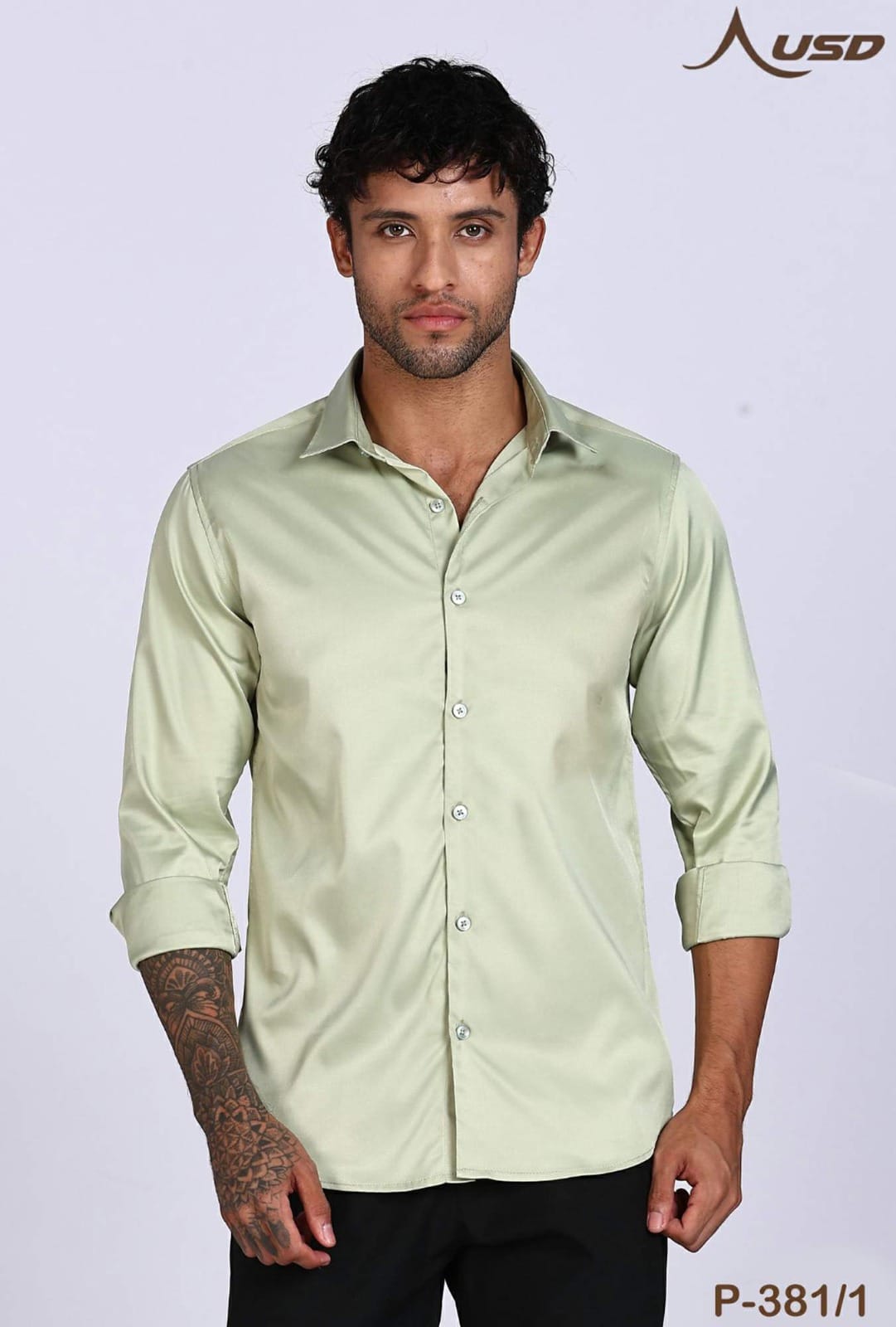 USD Premium Satin Lycra Party Wear Shirts-P-381/1