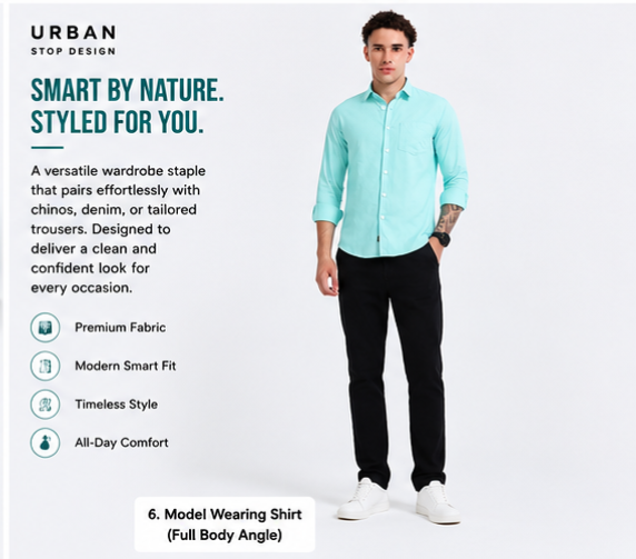 Shirt for men Premium Cotton Slab Casual Shirt - Full Sleeve USD-407/7