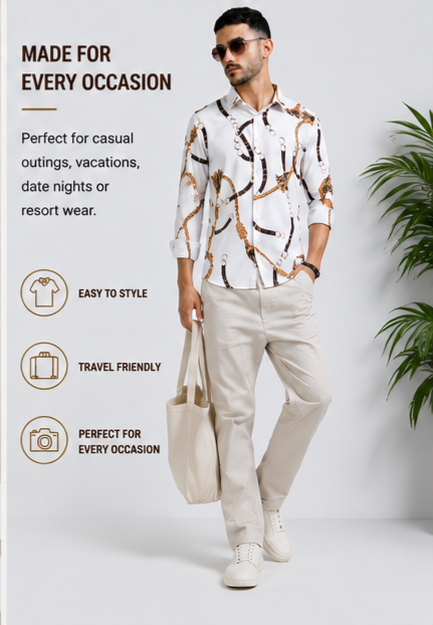 Premium Rayon Digital Print Shirt - 386/1
